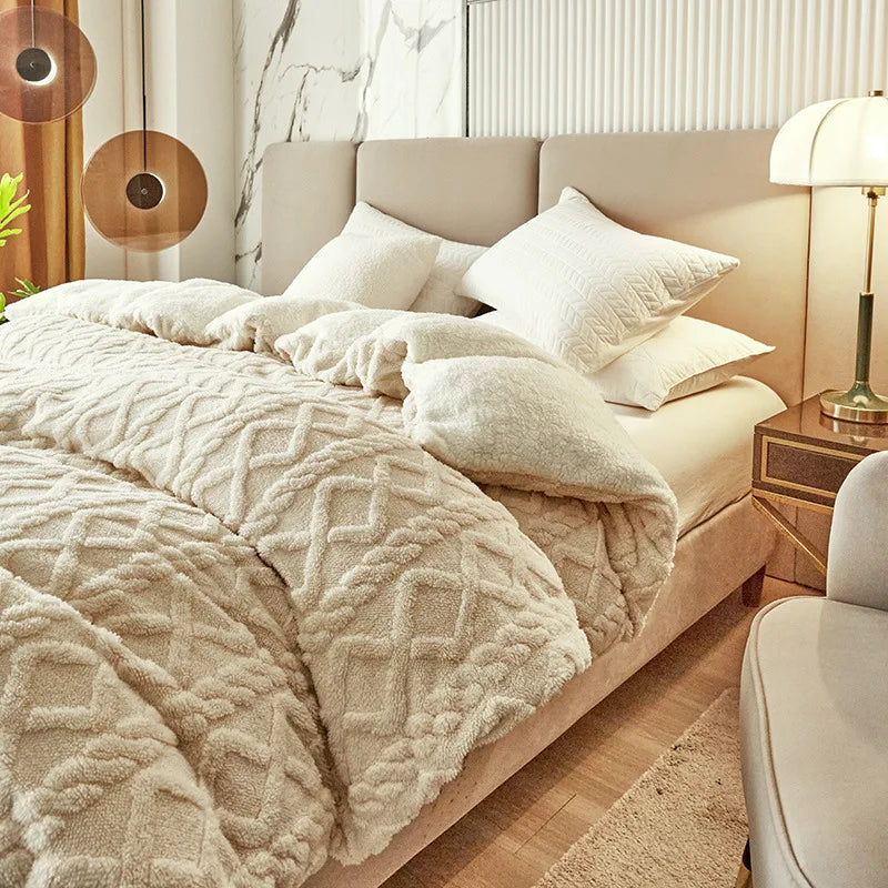 Afralia™ Dual Use Cashmere Duvet Cover: Winter Warm Plush Blanket with Double-sided Fleece