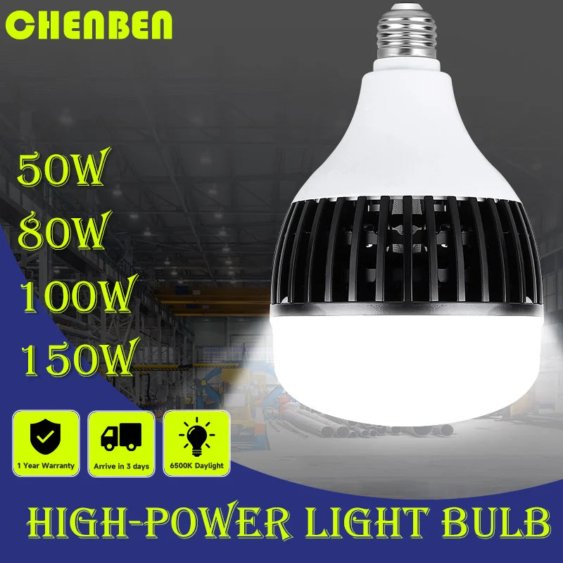 Afralia™ 100W E27 Super Bright LED Bulb for Home Kitchen Garage Lighting