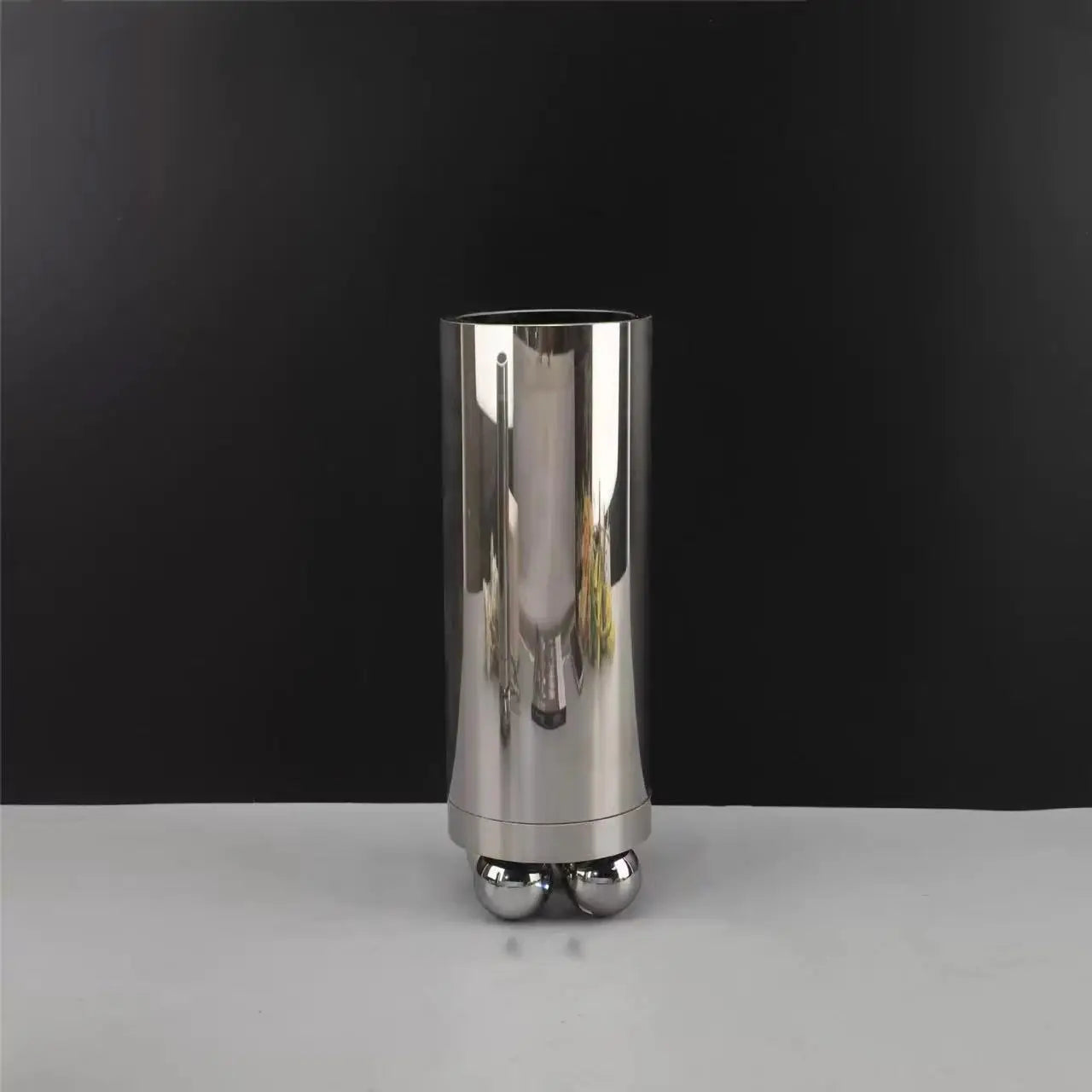 Afralia™ Silver Geometric Ball Glass Vase: Abstract Cylinder Floral Arrangement Accessory