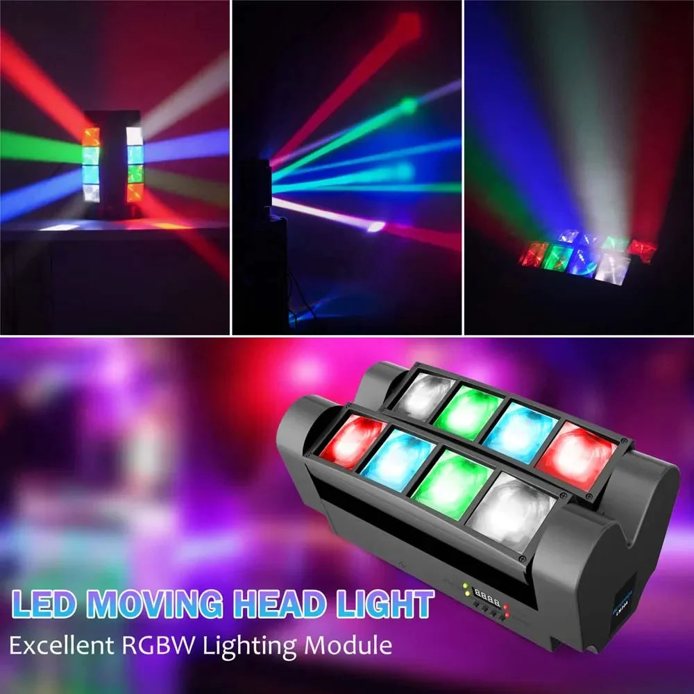 Afralia™ Mini Moving Spider Stage Light RGBW for Bars, Disco Hall, Performance Place