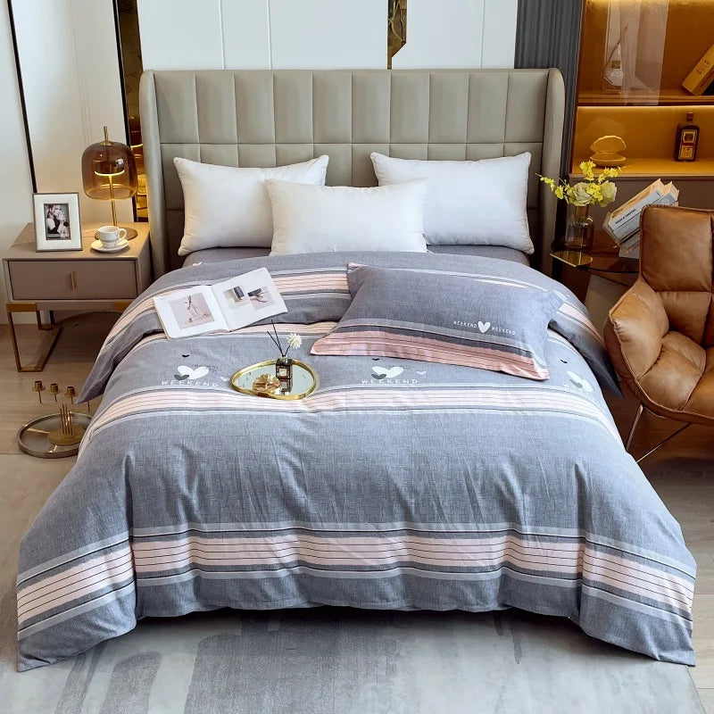 Afralia™ Nordic Cotton Single Duvet Cover: Autumn Winter Ultra Soft Brushed Quilt Cover