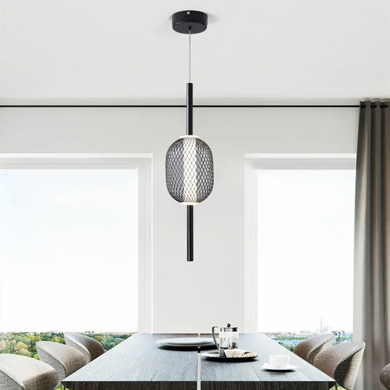 Afralia™ Minimalist LED Pendant Light for Dining Room, Cafe Decor, Staircase - Single Head Chandelier