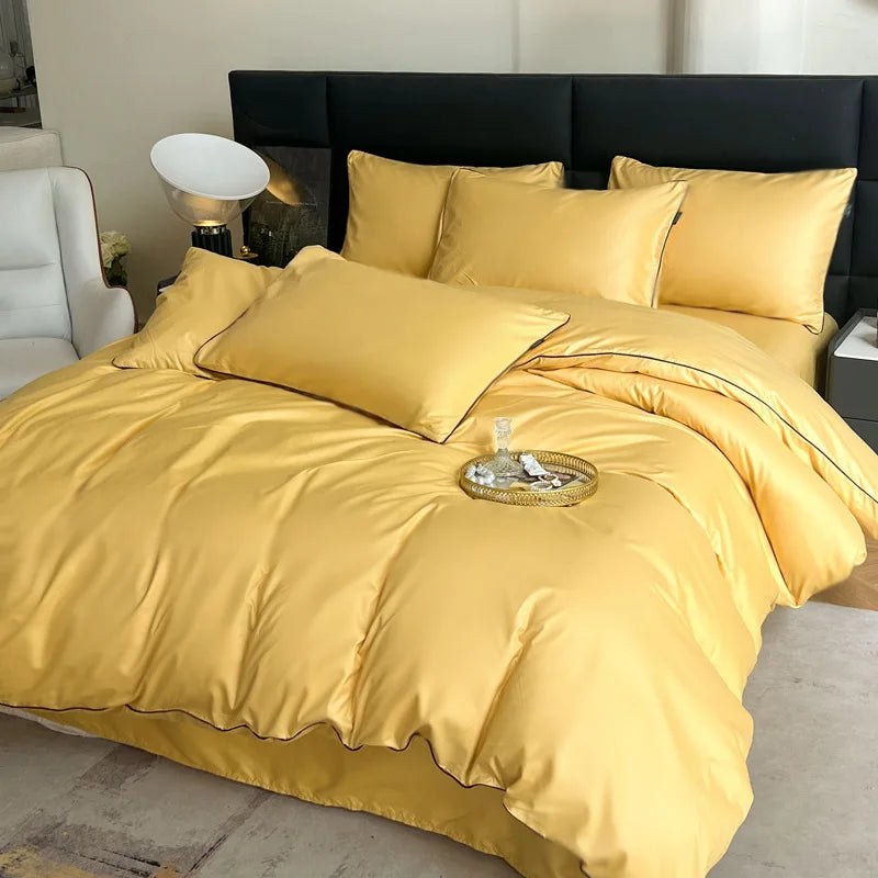 Afralia™ Soft White Duvet Cover Set: Thicken Comfortable Bedding with Flat Sheet & Pillowcases