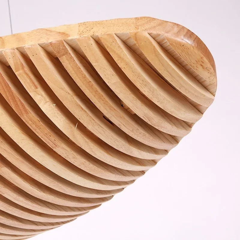 Afralia™ Solid Wood Ceiling Chandelier - Elegant Indoor Lighting for Living & Dining Room