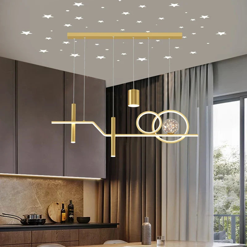 Afralia™ Nordic LED Chandelier: Modern, Simple Lighting for Home, Restaurant, and Office