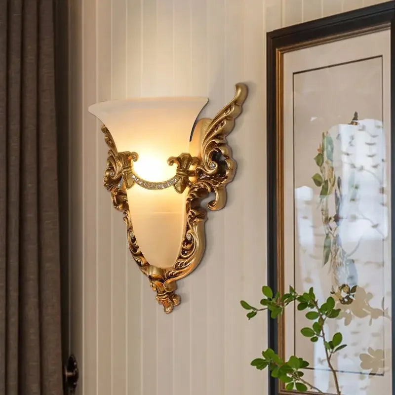 Afralia™ Nordic Retro Rome Angel Pegasus Resin Wall Light for Home Decor