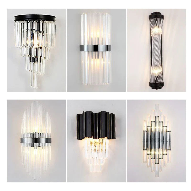 Afralia™ Crystal Wall Lamp: Modern Light Luxury for Living Room, Bedroom, and Corridor