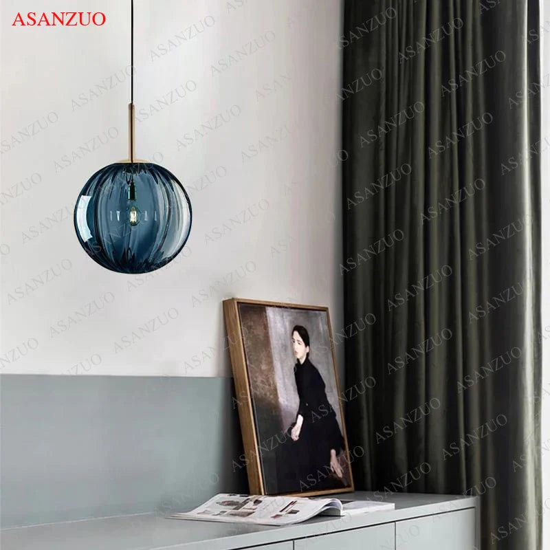 Afralia™ Glass Ball Pendant Lamp: Modern Nordic LED Lighting for Home, Restaurant, Living Room