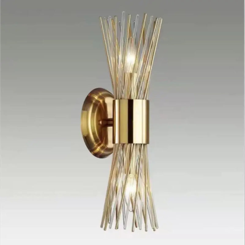 Afralia™ Gold Stainless Steel Glass Sconces for Bedroom, Dining, Aisle Wall Lights