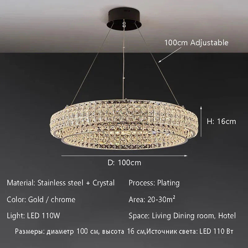 Afralia™ Crystal Chandelier 2025 Round Design for Living Room Bedroom Diningroom