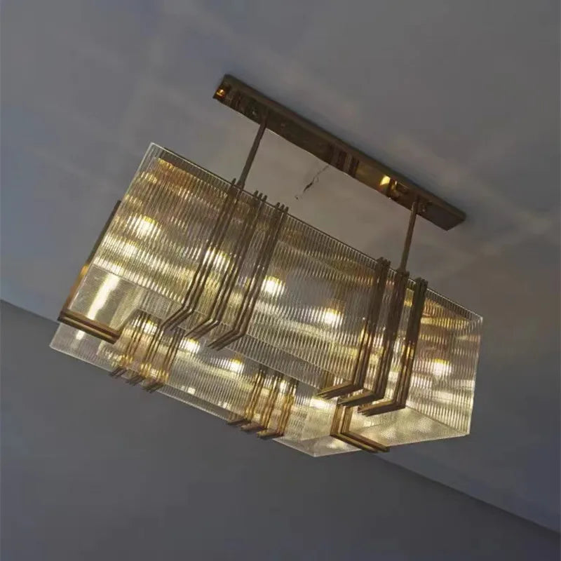 Afralia™ Gold Lustre Steel Pendant Light Luxury Dining Room LED Fixture