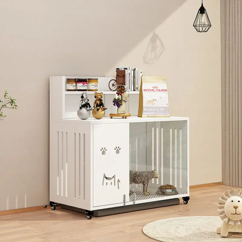 Afralia™ Modern Wood Cat Cage House Small Animal Shelter Multi-layer Cabinet