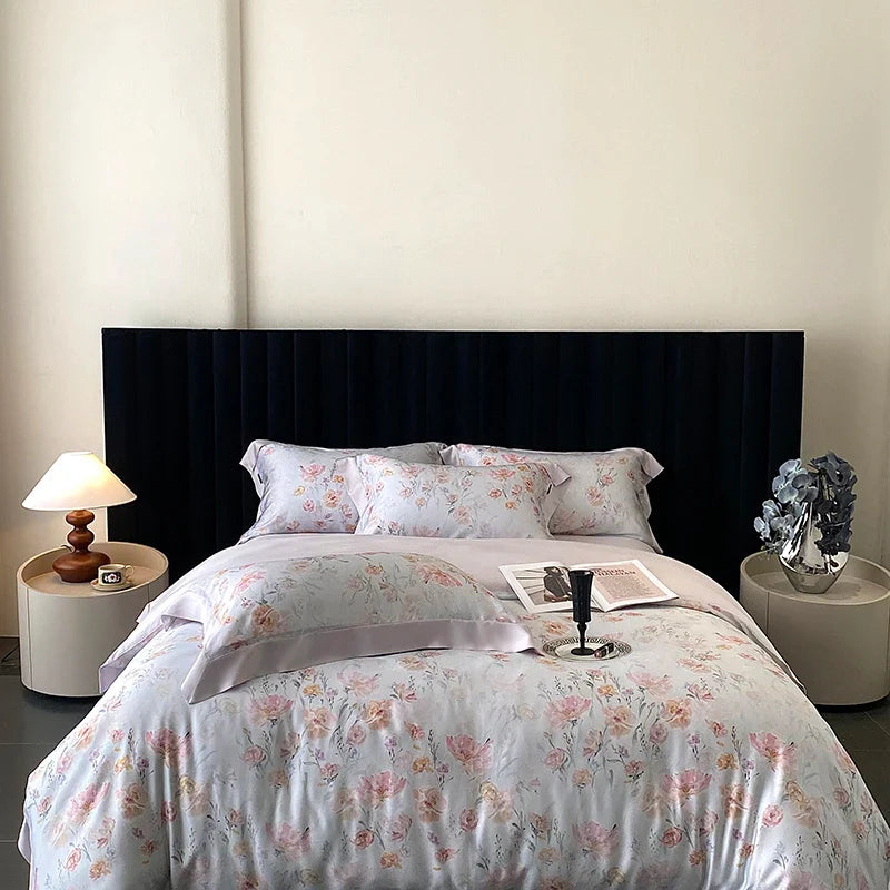 Afralia™ Eucalyptus Fiber Flowers Print Bedding Set - Soft Silky Cool Feel