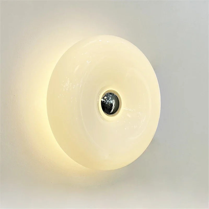 Afralia™ New Donut Nordic Glass Wall Lamp for Children's Room and Bedroom