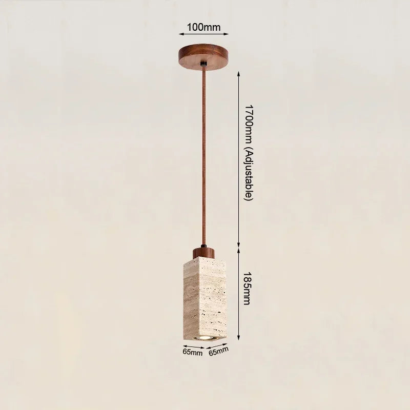 Afralia™ Travertine Stone Pendant Chandelier for Kitchen Dining Room