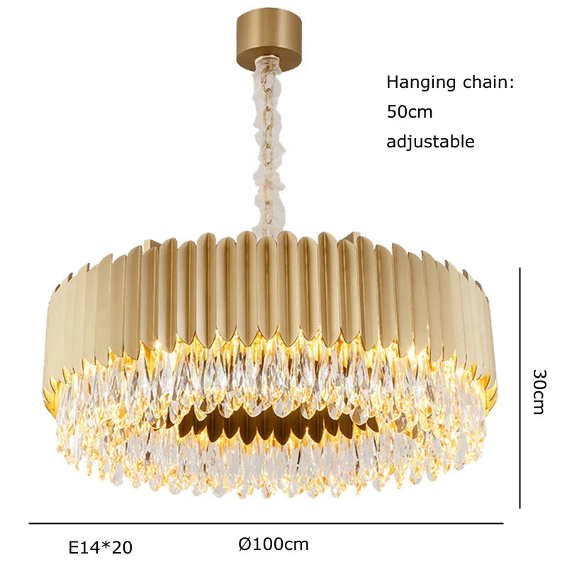 Afralia™ Luxury Crystal Chandeliers Dimmable LED Ceiling Lamps for Dining Room