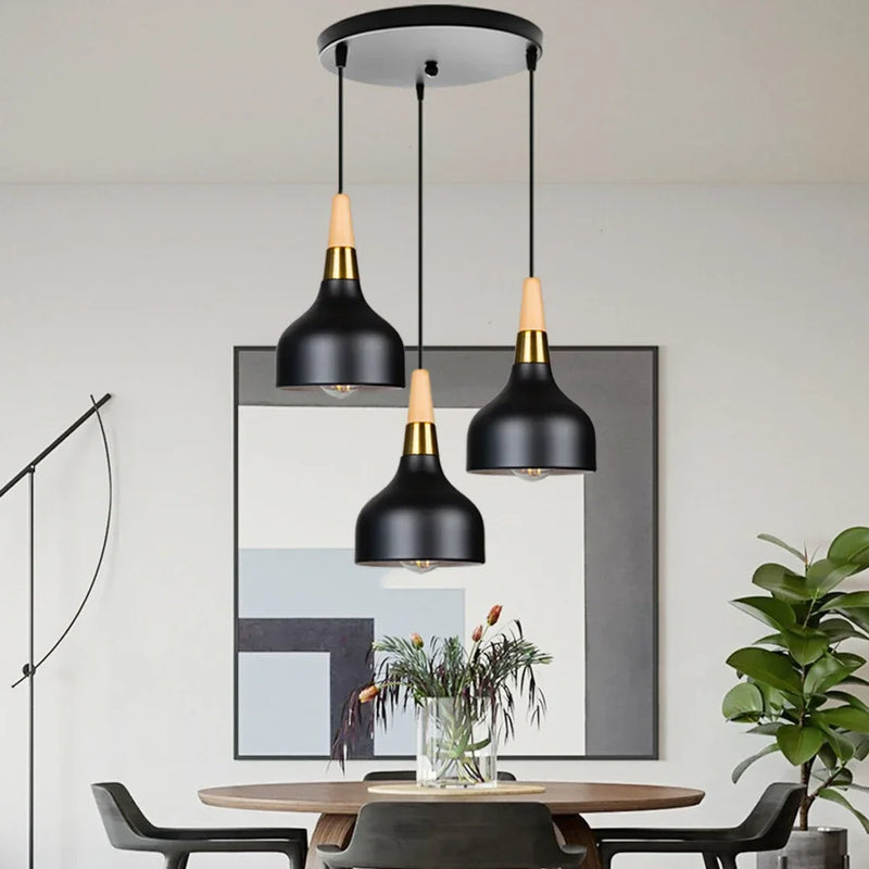 Afralia™ Wooden Dome Pendant Lights: Adjustable Hanging Lamp for Kitchen Dining Living Bedroom