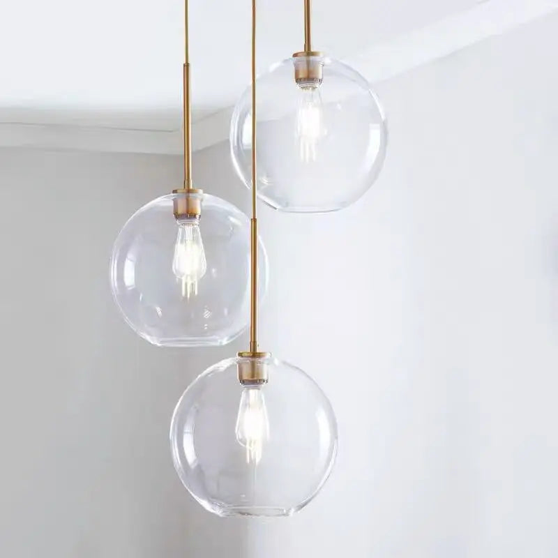 Afralia™ Gradient Glass Chandelier: Modern Nordic Living Room Lighting for Bedroom or Restaurant