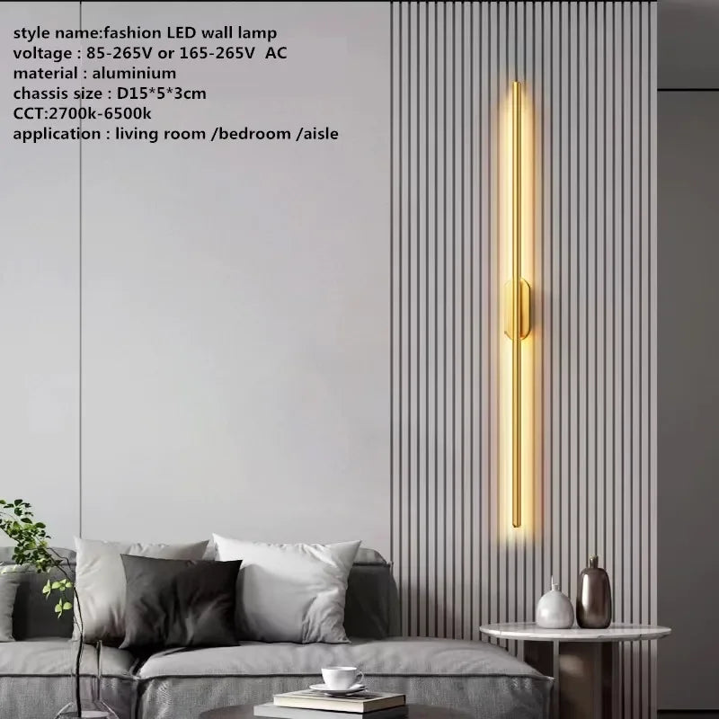 Afralia™ Linear Tube LED Wall Lamp Living Room Bedside Foyer Corridor Sconce Panel