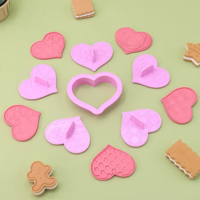 Afralia™ Love Heart Biscuit Cutter - Valentine's Day Cake Decorating Tools