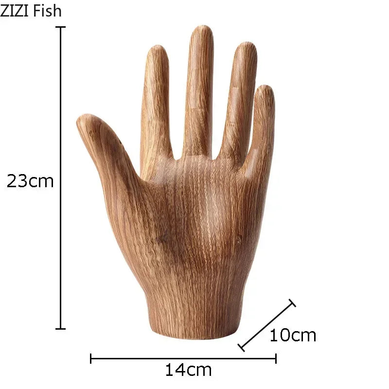 Afralia™ Hand Palm Sculpture Resin Decoration Crafts Character Statue Room Decor