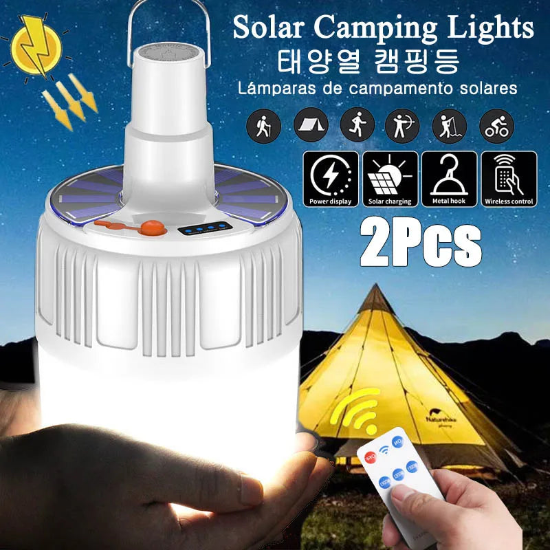 Afralia™ Solar Camping Light Bulb: Portable LED Lantern for Outdoor Hiking and Emergencies