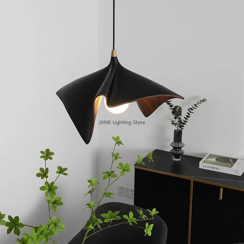 Afralia™ Black Resin LED Pendant Chandeliers for Bedroom & Living Room