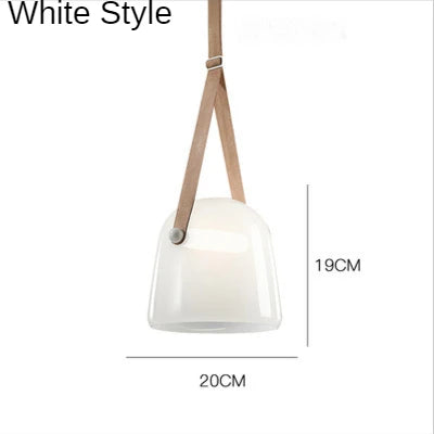Afralia™ Nordic Glass Hanging Leather Pendant Light for Kitchen Living Room Bedroom Decor