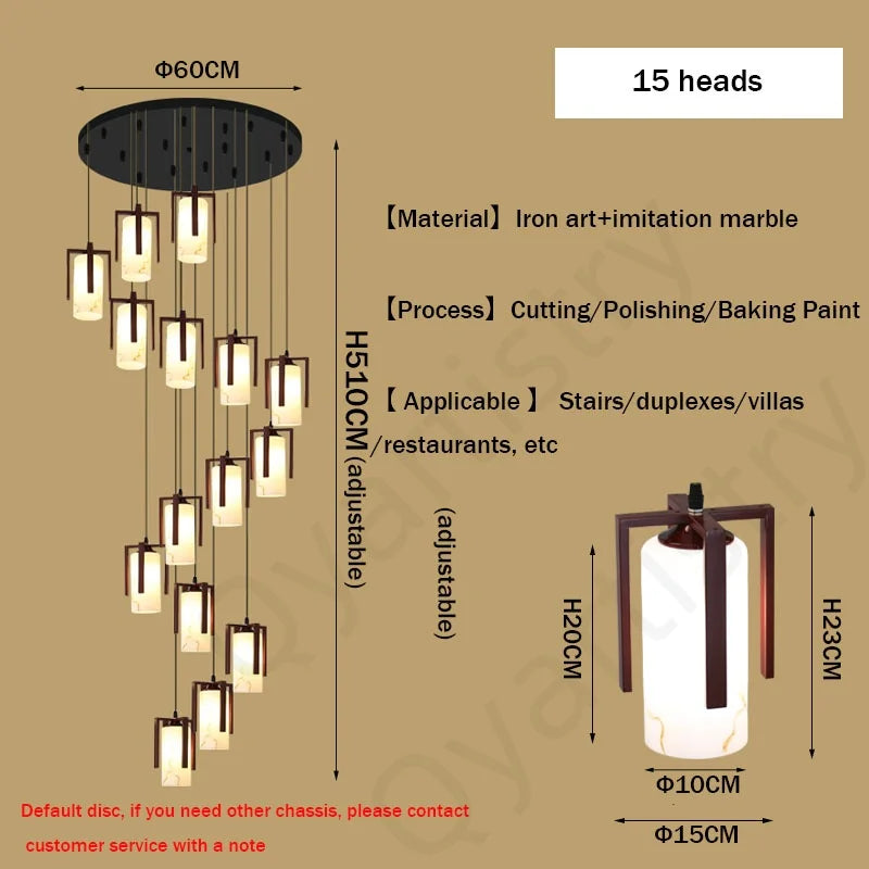 Afralia™ Marble LED Pendant Light for Modern Villa Living Room - Luxury Ceiling Lighting