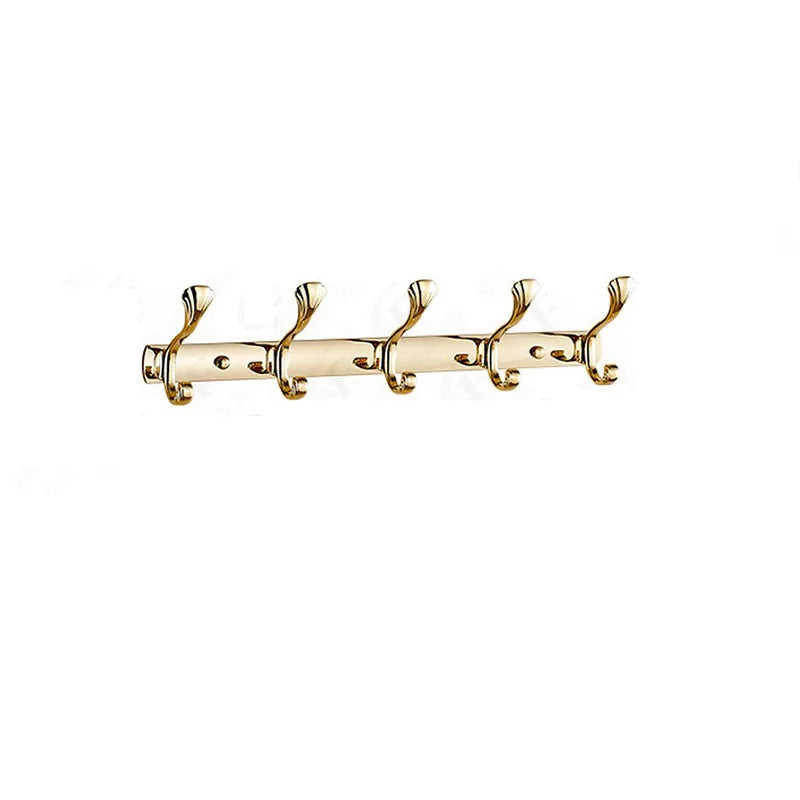 Afralia™ Brass Gold Towel Hook: Wall Mount Bathroom/Kitchen Hanger