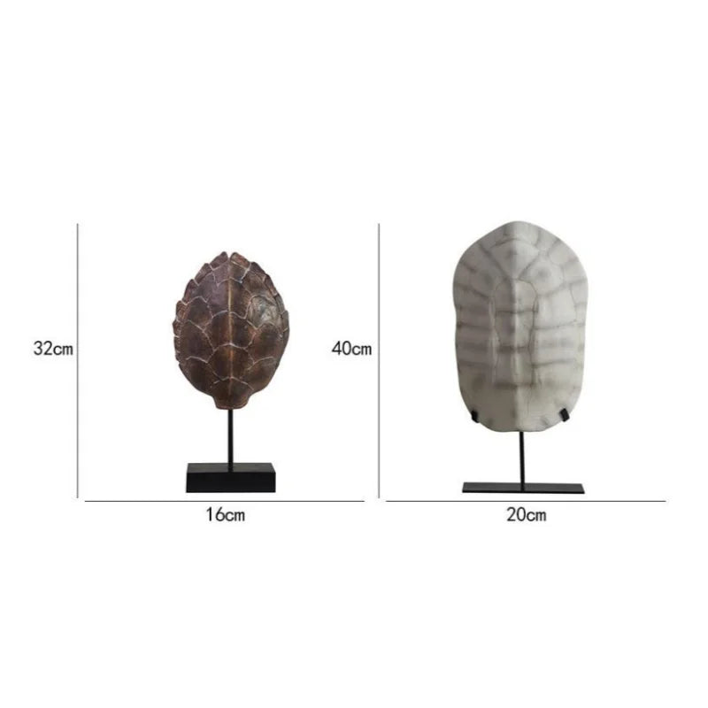 Afralia™ Resin Turtle Shell Sculpture Figurine Home Decor Accent