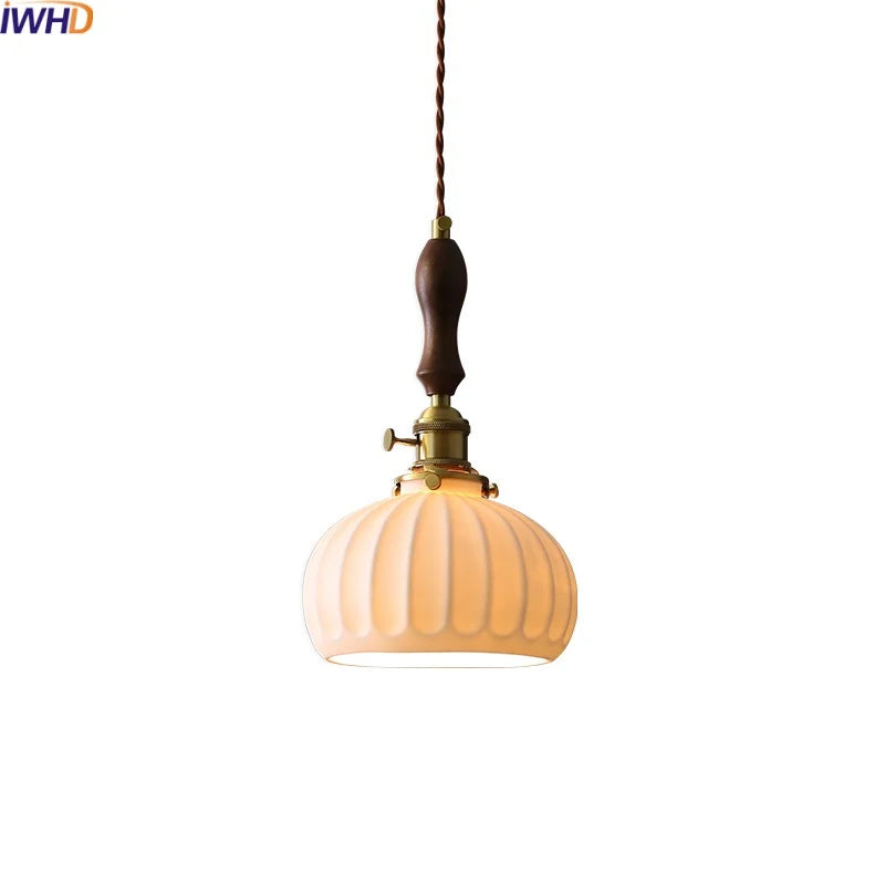 Afralia™ Ceramic Copper Chandelier LED Pendant Light Modern Hanging Lamp for Home Decor