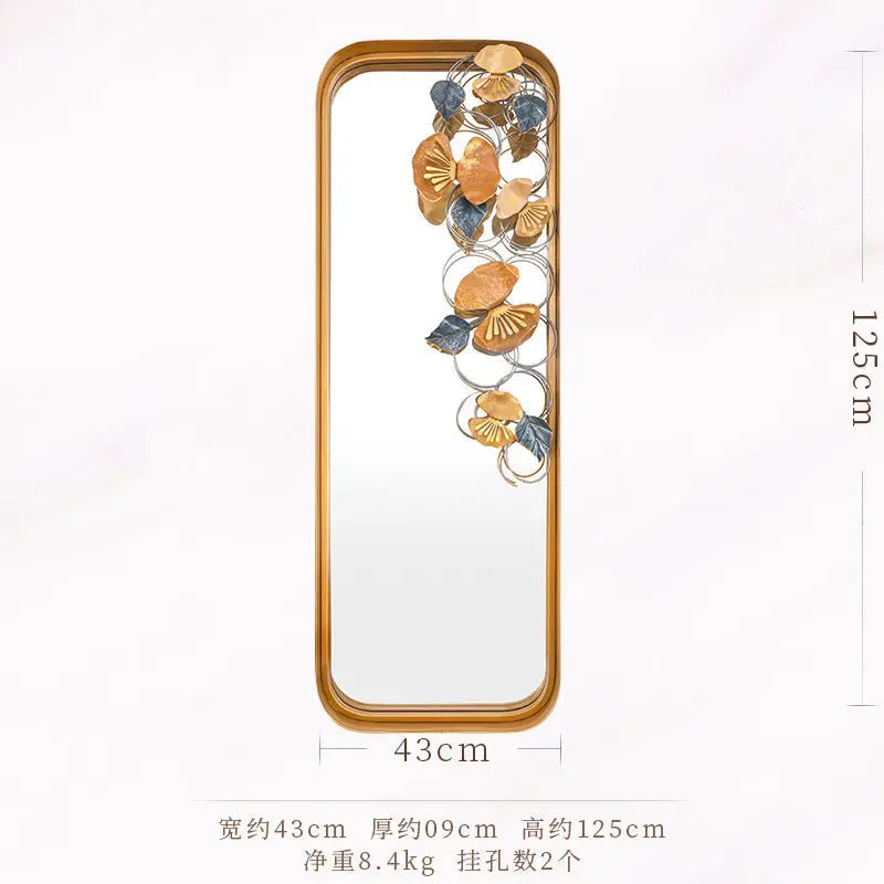Afralia™ Petal Wall Decoration Mirror - Luxury Metal Door & Bedroom Decor