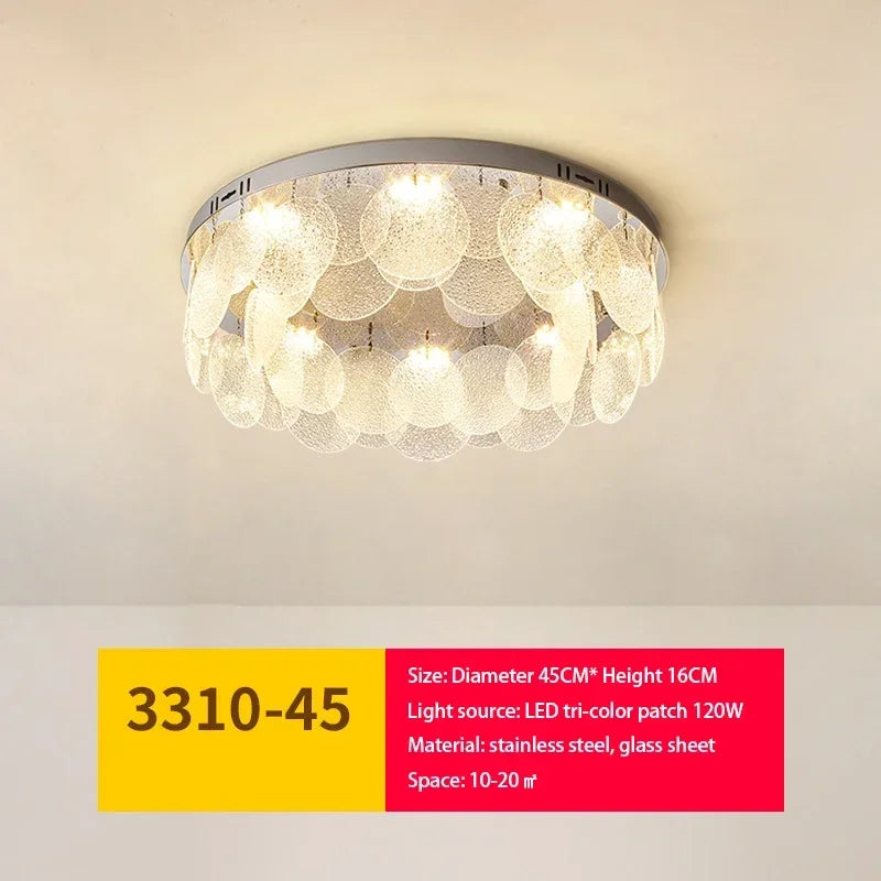 Afralia™ Glass Chandelier LED Ceiling Lamp | Modern Metal Art | Indoor Living Room Kitchen Decoration