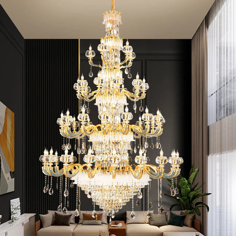 Afralia™ Crystal Living Room Chandelier - Elegant Lighting for Home, Hotel, and Restaurant
