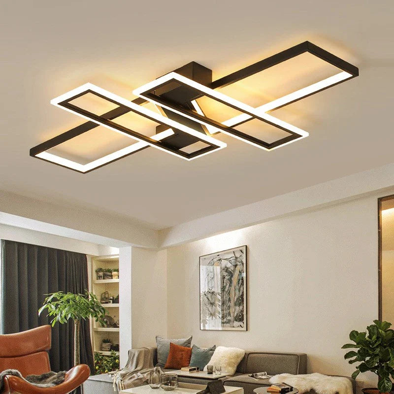 Afralia™ Modern LED Chandeliers: Living/Dining/Bedroom Ceiling Light with Remote Control, Aluminum, White/Black