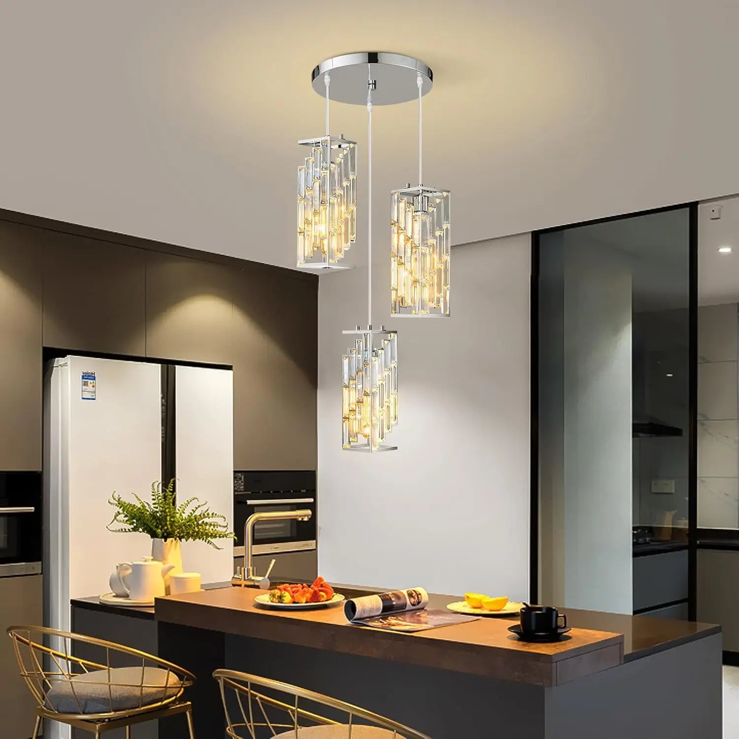 Afralia™ Gold Crystal Wall Sconce: Classic Chandelier Lighting with LED Bulbs