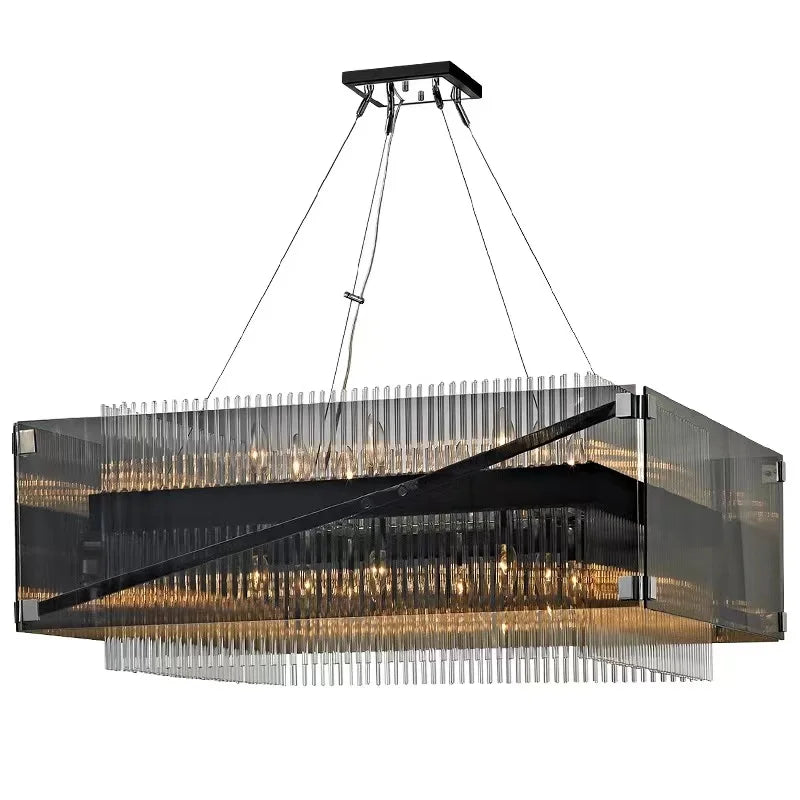 Afralia™ Crystal Glass Pendant Chandelier for Luxe Dining Room Decor