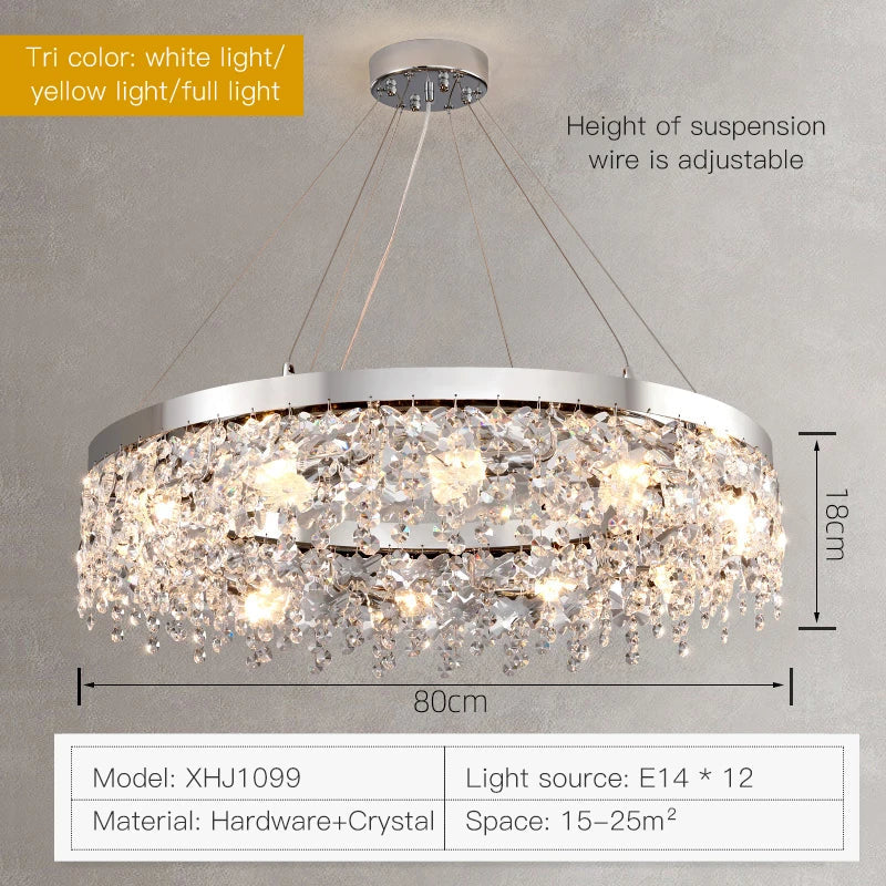 Afralia™ Crystal LED Chandelier: Modern Luxury Lighting for Living Room, Bedroom, and Restaurant