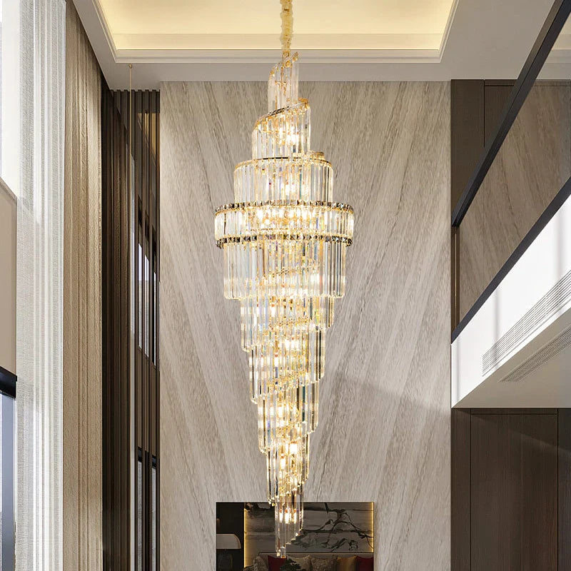 Afralia™ Crystal Hollow Chandelier LED Light for Modern Luxury Living Room Loft