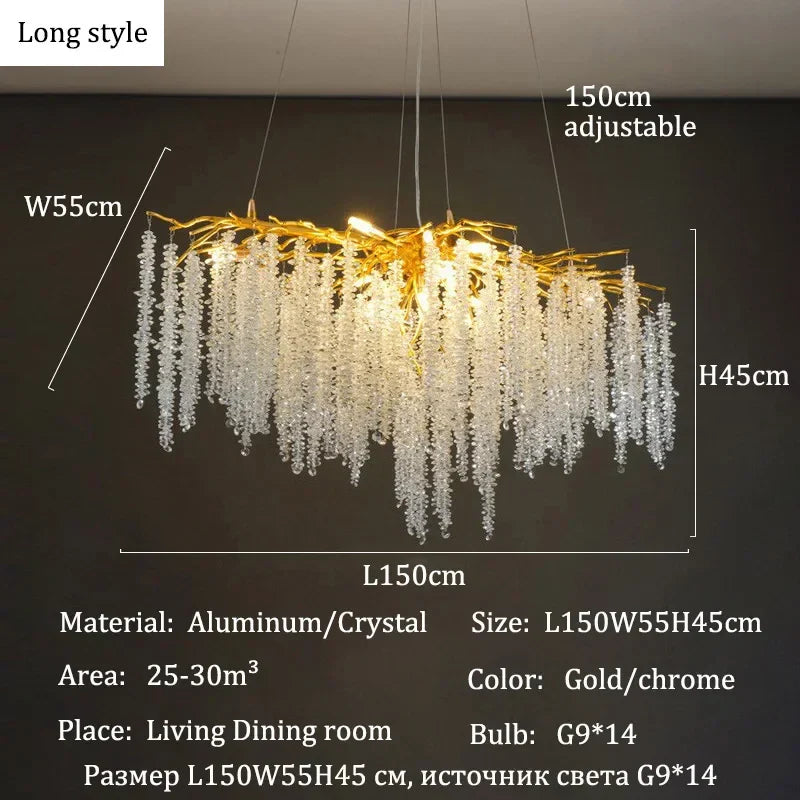 Afralia™ Crystal Chandeliers: Luxury LED Ceiling Pendant Lamps for Home Villa Living Room.