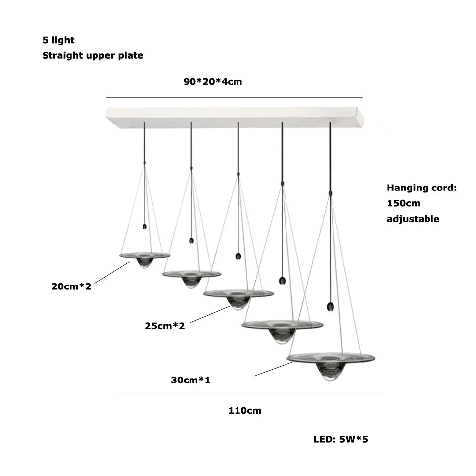 Afralia™ Clear Glass Disk LED Pendant Light - Modern Luxury Restaurant Ceiling Fixture