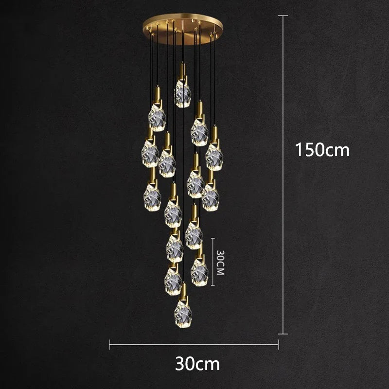 Afralia™ LED Staircase Chandeliers Pendant Light for Living Room Modern Indoor Lighting
