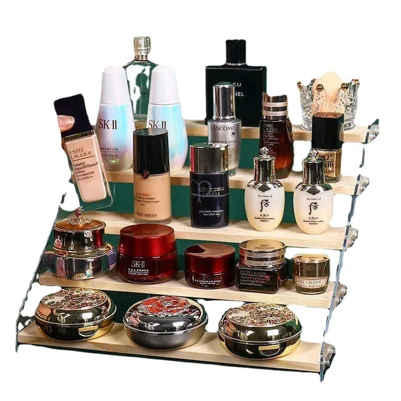 Afralia™ Acrylic Makeup Organizer Display Stand - 5 Layer Clear Cosmetic Holder