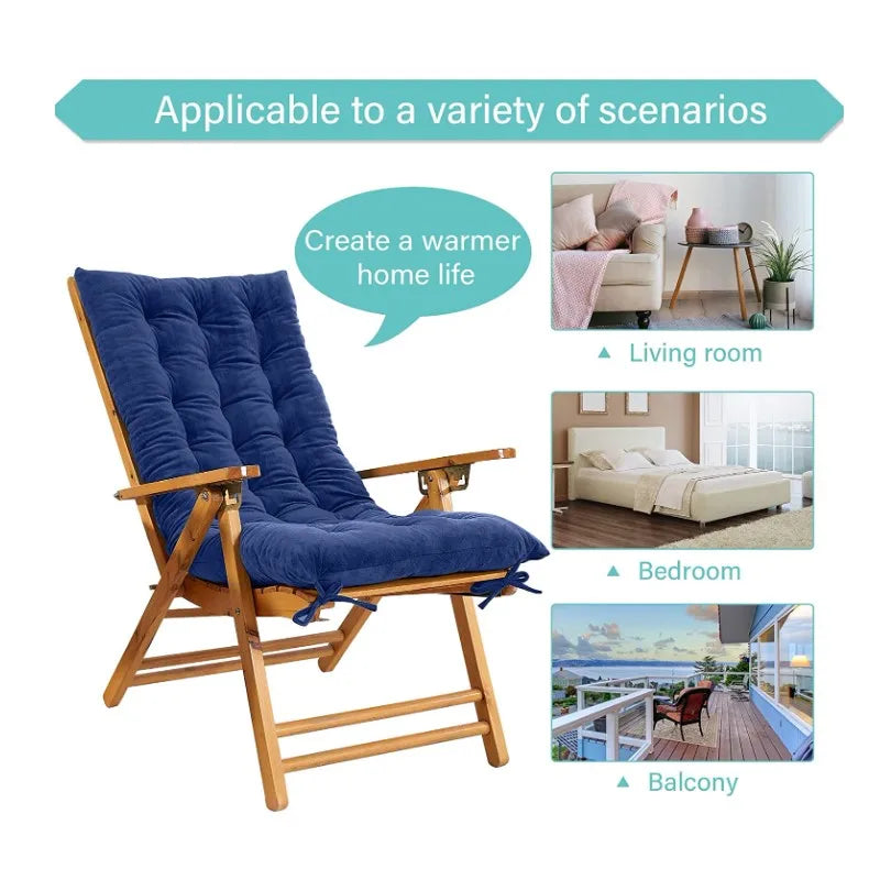Afralia™ Rocking Chair Cushion with Ties Overstuffed Tufted Pillow for Indoor Outdoor Comfort.