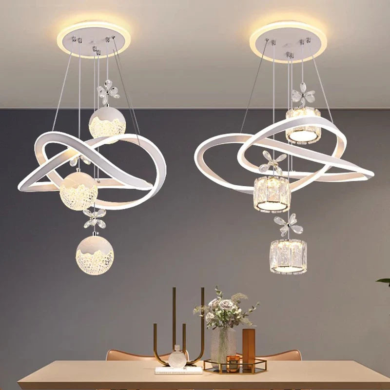 Afralia™ Modern Indoor Pendant Light Chandelier Ceiling Lamp LED Decorative Dining Room Lighting