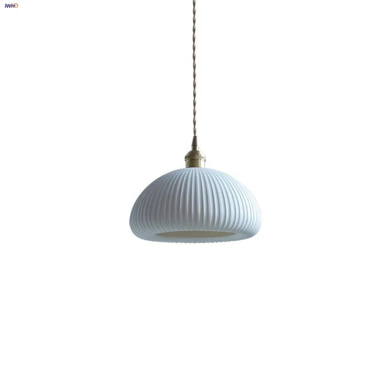 Afralia™ Ceramic LED Pendant Lamp, Modern Nordic Design, Adjustable 2m Wire, White Finish