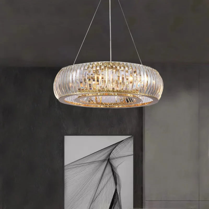 Afralia™ Crystal Luxury Chandeliers Gold Round Oval Style Home Decoration