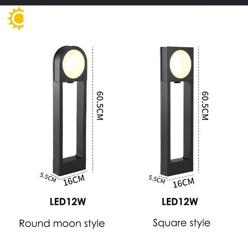 Afralia™ LED Path Light 12W Aluminum Pillar for Outdoor Garden, Pathway, Patio, Driveway