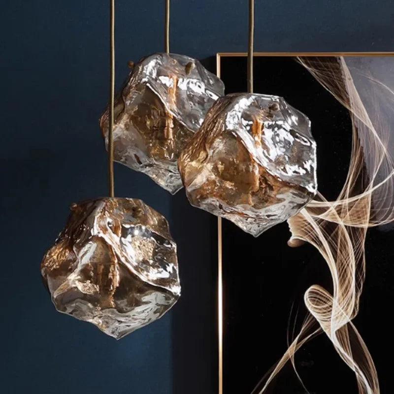 Afralia™ Glass LED Chandelier for Ceiling Suspension in Postmodern Style